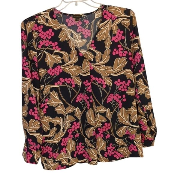 Ann Taylor Factory Womens Floral Long Sleeve Top Skirt Set Size L - Picture 3 of 13